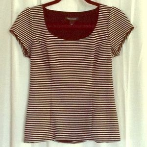 WHBM black and white stripes top